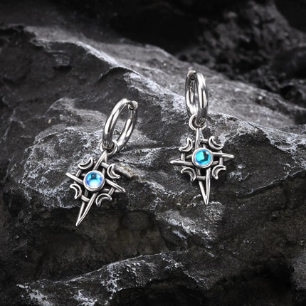 Vnox Witches Knot Moon Star Collane con ciondolo Orecchini per uomo Donna, set di gioielli con collare in pietra di luna con nodo celtico in acciaio inossidabile platinumshop