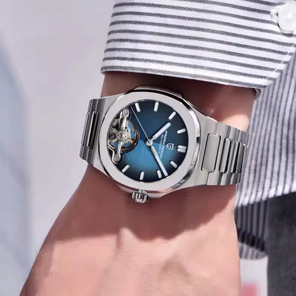 PAGANI DESIGN Nuovo Orologio Meccanico Automatico da Uomo con Tourbillon, Movimento Giapponese, Doppia Texture, Orologio di Lusso in Acciaio 316L con Vetro Zaffiro