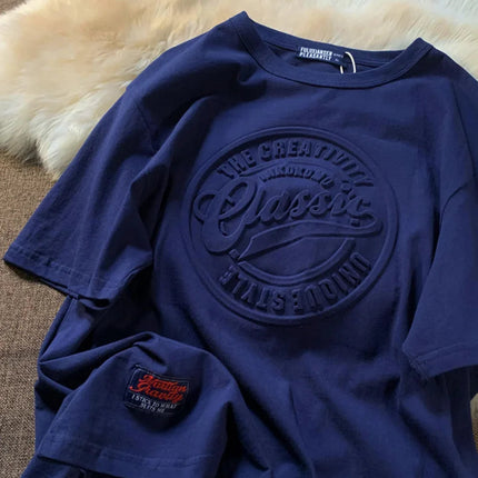 Vintage 3D Print Steel Seal Print Mens Short-sleeved T-Shirt Casual T Shirt Couples T-shirts Women Men's Loose Tees PlatiNum