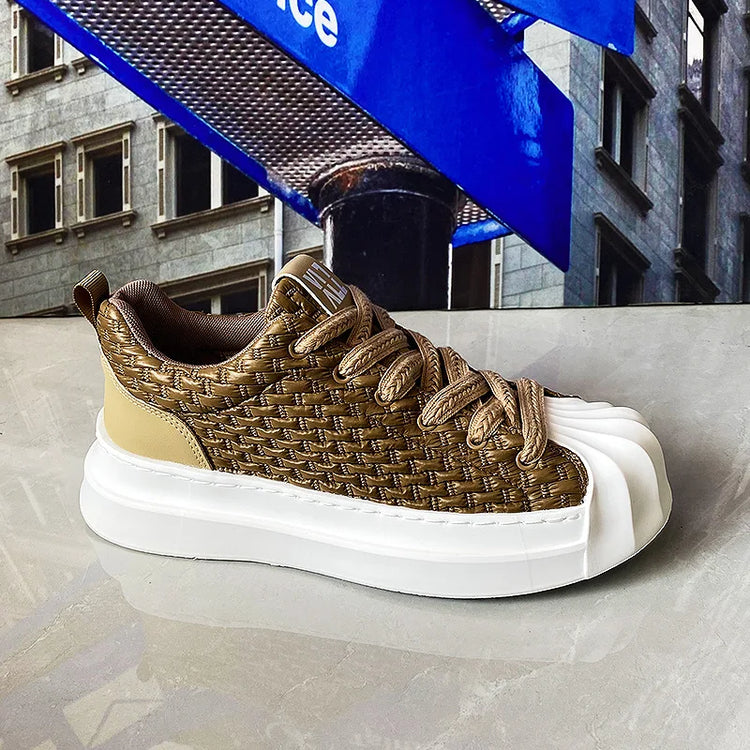 Sneakers Casual Men Designer Classic Shell Toe Board Shoes Fashion Leather Fabric Breathable Height Increased Platform Gym Shoes