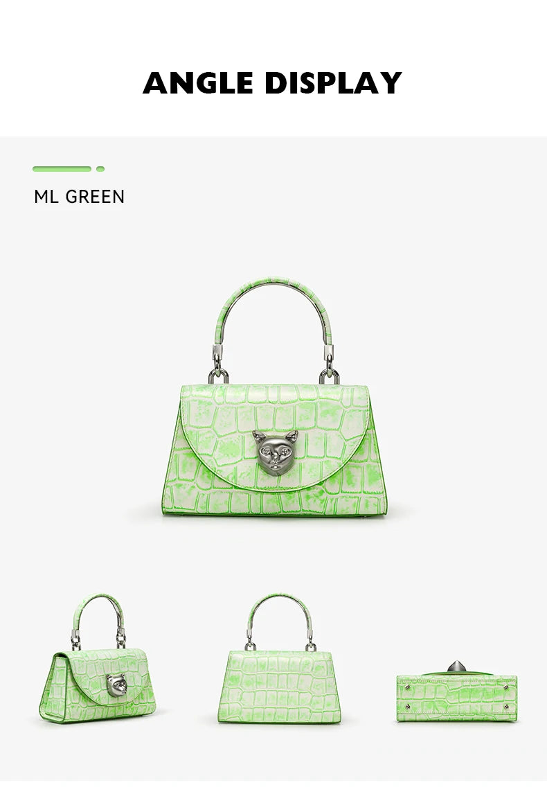 BAFELLI 2025 NUOVA BORSA DA DONNA DESIGNER ORIGINALE MARCA DI LUSSO CAT CASUAL STYLE TREND BORSA BORSA IN PELLE CROCODILE