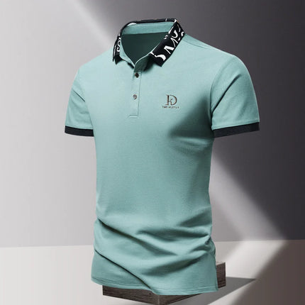 Men's fashionable summer POLO ice silk quick-drying T-shirt short-sleeved solid color loose fit business collar