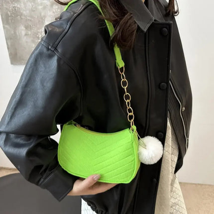 Mini Women Shoulder Bags Fashion Felt Women's Bag Design Advanced Underarm Handbags Mini Saddle Bag PlatiNum