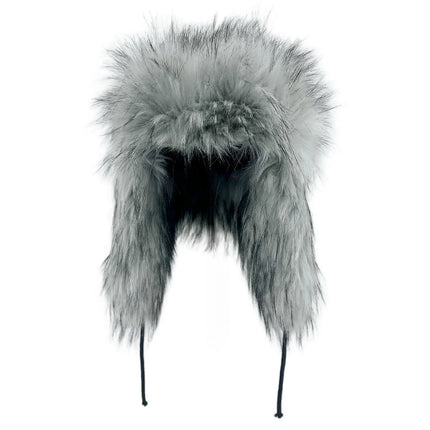 Y2K Fluffy Popular Russian Female Round Earflap Cap Faux Fur Winter Warm Hat For Women Faux Fox Raccoon Fur Beanies Bomber Gorra