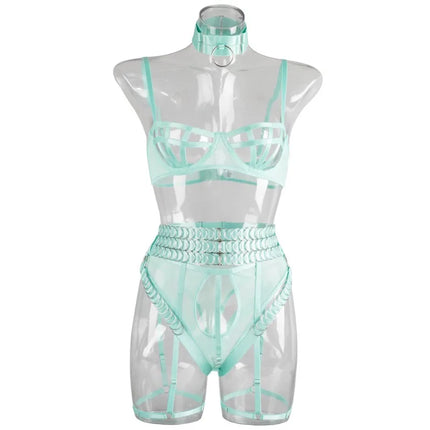 Toucheart Erotic Underwear Hollow Out Girl Complex Gathertogether Chest Support Straps Sexy Seductive Coquette Private Split Kit