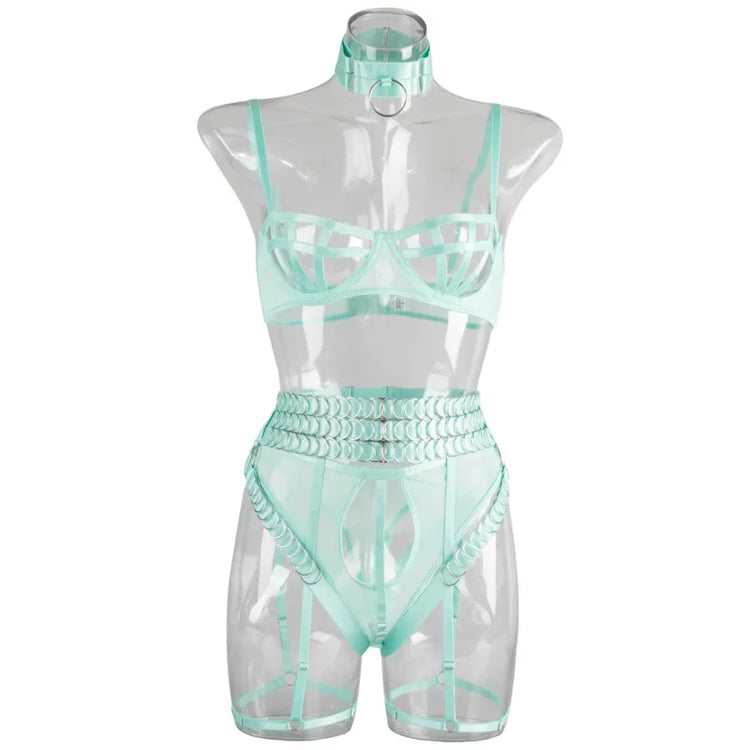 Toucheart Erotic Underwear Hollow Out Girl Complex Gathertogether Chest Support Straps Sexy Seductive Coquette Private Split Kit