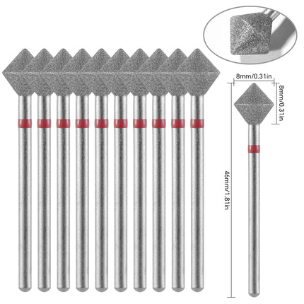 10Pcs Diamond Milling Cutter For Manicure Electric Nail Drill Bits Accessory Pedicure Machine Nail File Gel Remover Tool uñas Accesorios Y Herramientas