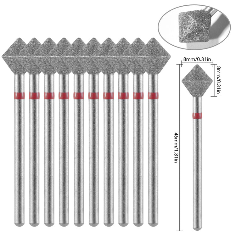 10Pcs Diamond Milling Cutter For Manicure Electric Nail Drill Bits Accessory Pedicure Machine Nail File Gel Remover Tool uñas Accesorios Y Herramientas
