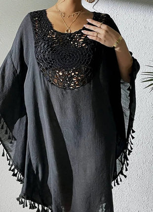 Abito Copricostume Estivo da Donna con Scollo Quadrato, Protezione Solare, Vestibilità Ampia, Traforato, per Spiaggia e Vacanze platinumshop