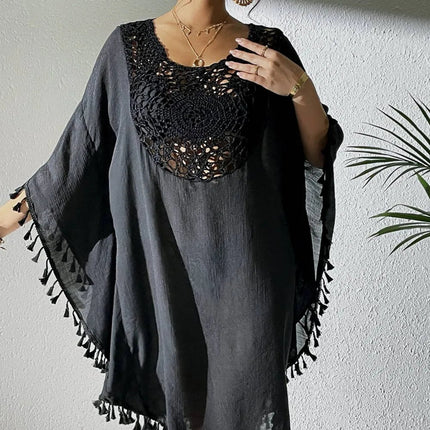 Abito Copricostume Estivo da Donna con Scollo Quadrato, Protezione Solare, Vestibilità Ampia, Traforato, per Spiaggia e Vacanze platinumshop