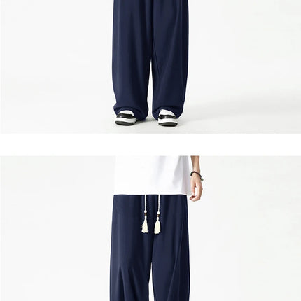 Nuovi pantaloni da uomo Casual comodi pantaloni a gamba larga pantaloni Harun larghi alla moda pantaloni sportivi con coulisse lanterna da uomo taglie forti