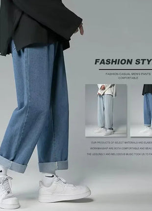 Jeans Men Wide Leg Cargo Pants Streetwear Baggy Men Korean Fashion Loose Straight Male Clothing Y2K Hip Hop Style Male Trousers PlatiNum