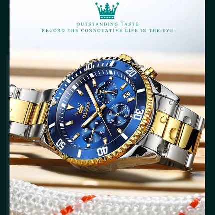 OLEVS Men's Classic Watches with Date Waterproof Luminous Luxury Big Dial Men's Wrist Dress Stainless Steel Men Watch