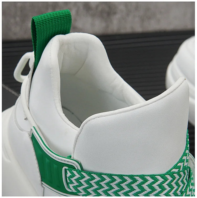 High top White Sneakers Best selling Mens Sneakers With Anti slip Wear resistant Properties Increasing Height by 6 Centimeters