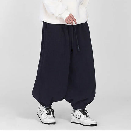 Comodi pantaloni da jogging da uomo 2026 nuovi pantaloni da lanterna di moda oversize in tinta unita da uomo pantaloni casual con coulisse Hip Hop Harajuku
