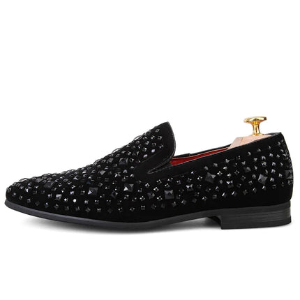 Scarpe formali da uomo strass scarpe eleganti da uomo Sepatu Slip On Pria mocassini da uomo scarpe da sposa Moda Italiana De Hombre Bona Zapatos