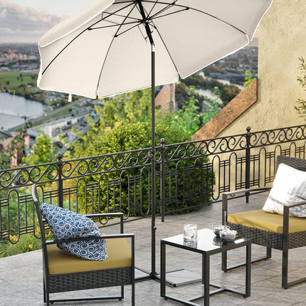 SONGMICS Ombrellone di 160 cm, UPF 50+, Inclinazione Bidirezionale a 30°, Altezza Regolabile, con Borsa da Trasporto, per Balcone Giardino Terrazzo Spiaggia, senza Base
