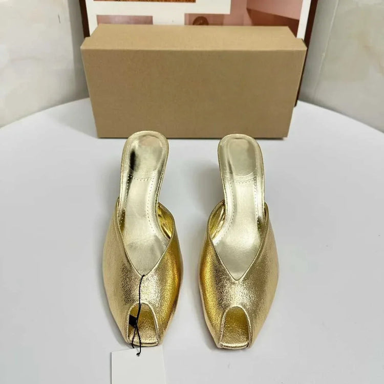 Sexy Gold High Heel Sandals for Woman Open Toe Slingback Stiletto Heels Party Shoes Wedding Evening Dress Sandals Ankle Strap PlatiNum