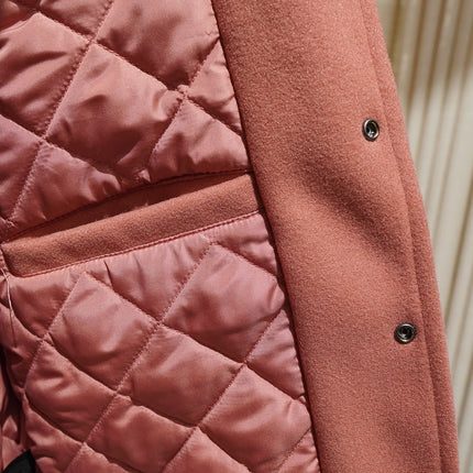 Men's Pilot Jacket Outerwear Collar Patchwork Cotton Blend Warmth Flap Closure Loose Fit Long Sleeve Winter Youth Fashion