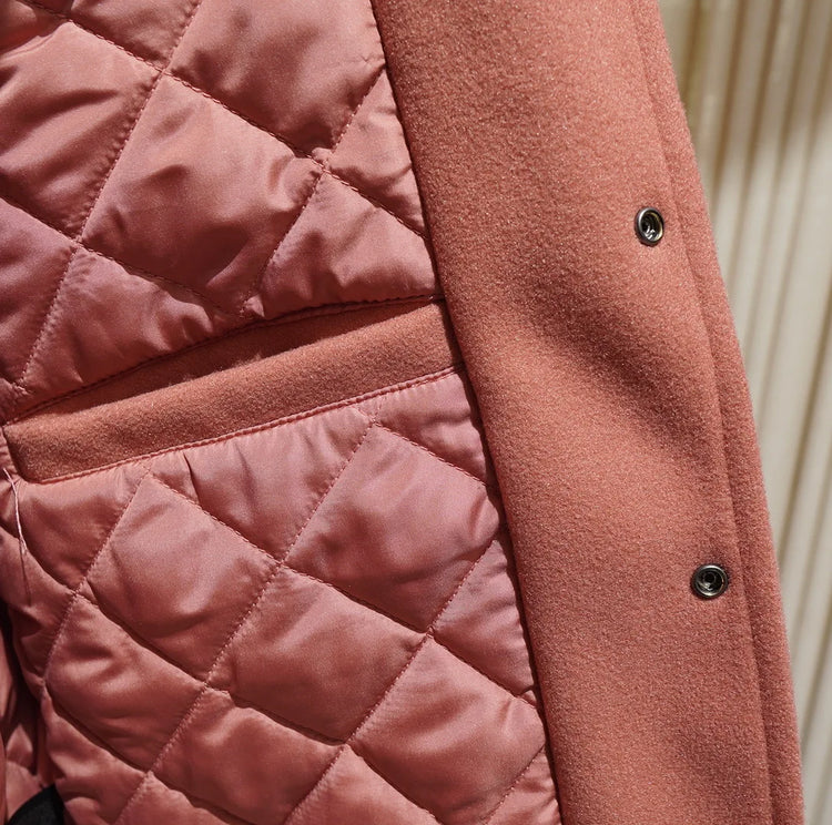 Men's Pilot Jacket Outerwear Collar Patchwork Cotton Blend Warmth Flap Closure Loose Fit Long Sleeve Winter Youth Fashion