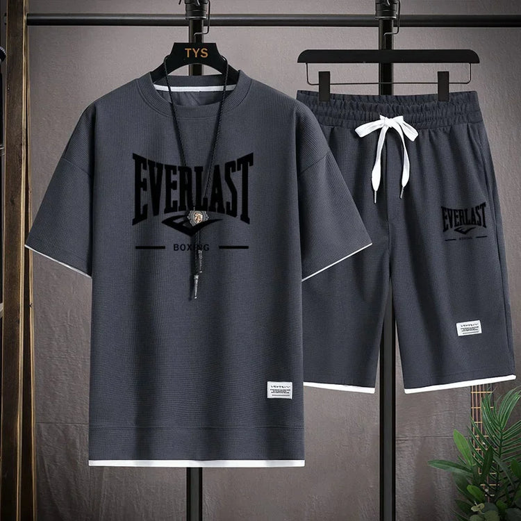 Abito estivo da uomo T-shirt da uomo girocollo di alta qualità Pantaloncini da 2 pezzi che corrono a