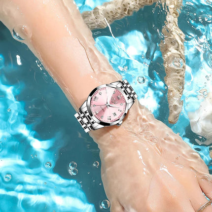 LIGE Elegante Orologio da Polso da Donna Ultrasottile in Stile Nordico Semplice con Movimento al Quarzo, Bracciale in Acciaio Inossidabile alla Moda platinumshop