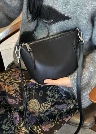 Nuova borsa in vera pelle, versatile borsa a tracolla piccola in pelle di vacchetta di alta qualità per donna