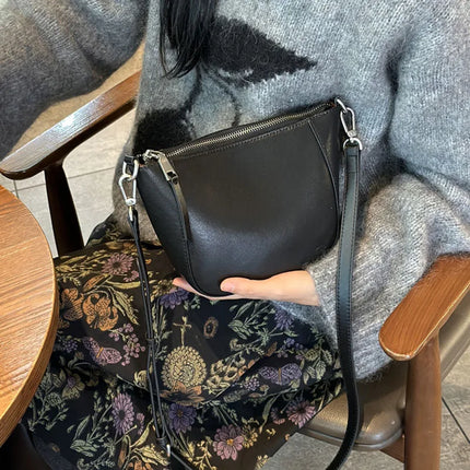 Nuova borsa in vera pelle, versatile borsa a tracolla piccola in pelle di vacchetta di alta qualità per donna