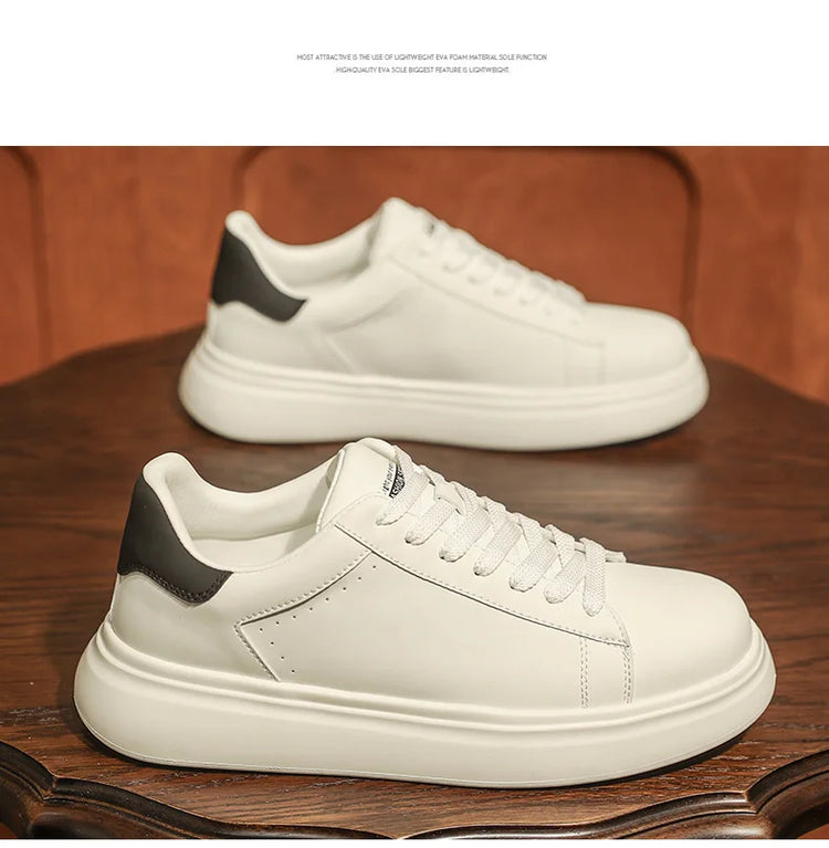 Leather Men Shoes Sneakers Trend Casual Shoe Breathable Leisure Male Sneakers Non-slip Footwear Men Vulcanized Shoes2026
