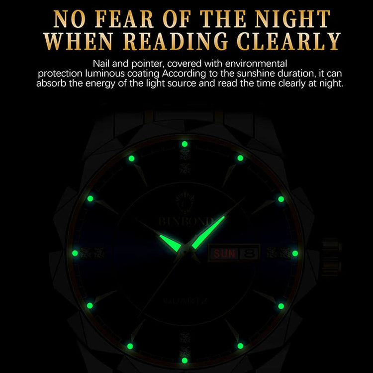 BINBONG Orologi da donna Orologio al quarzo da donna di moda di lusso Orologio da polso in acciaio inossidabile con data luminosa impermeabile Regalo per gli amanti della fidanzata platinumshop