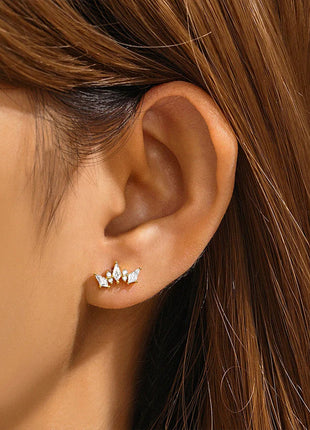 Orecchini con polsini piatti filettati con nappa tempestata di diamanti di nuovo stile, accessori per orecchie in stile europeo e americano. platinumshop