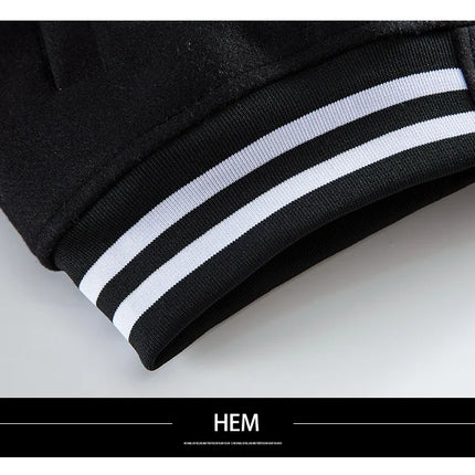 Men's Casual Letterman Jacket Varsity Baseball Coat Vintage Racing Style Streetwear Outerwear with Fine M Letter Embroidery