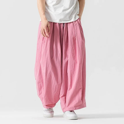 Pantaloni cargo da uomo Pantaloni casual stile giapponese Harajuku Moda allentata maschile Harem Pantaloni a gamba larga in vita elastica Uomo Nuovo streetwear