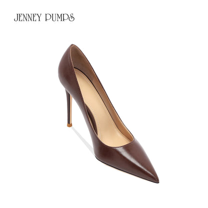 brown light Heels for women luxury Spring High Heels Shoes Stiletto Pointed Toe Pumps Leather Ladies Prom Party Shoes Women