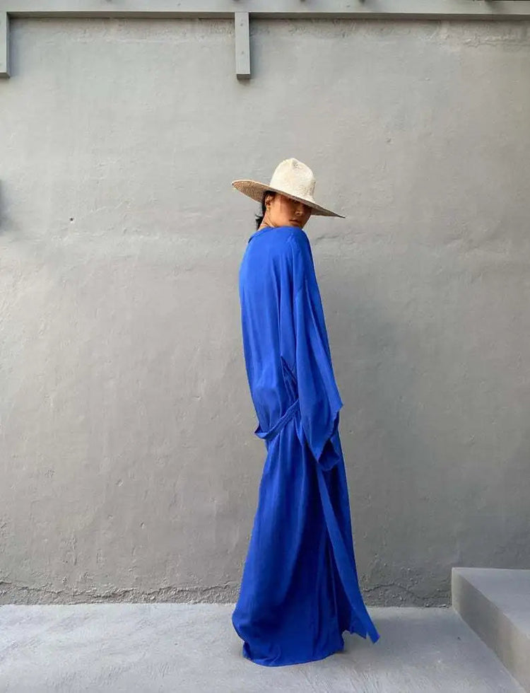 Solid Beach Cover Up Women Self Belted Wrap Kimono Dress Costume da bagno 2025 New Robe Summer Beachwear Fornitura in fabbrica platinumshop