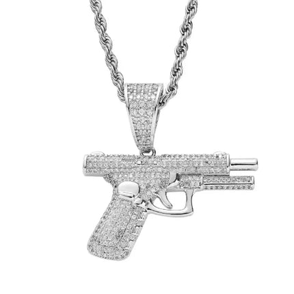 Hip Hop Ice Out Dollar Money Bag Necklace Shiny Cubic Zirconia Wallet Pendant for Men Women Hip Hop Rock Rap Cool Jewelry PlatiNum