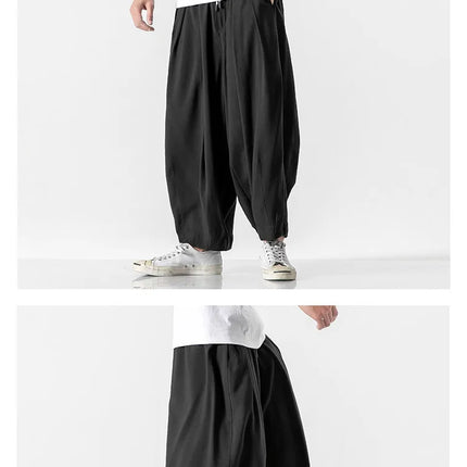 Pantaloni a Gamba Larga da Uomo Oversize Comodi Stile Harajuku Jogger Casual Moda Larga Elastico in Vita Streetwear