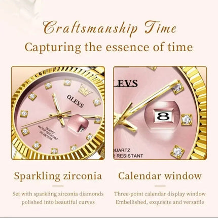 OLEVS Orologio da donna Nuovo orologio al quarzo 3705 Orologio da donna con data luminosa impermeabile in acciaio inossidabile Reloj platinumshop