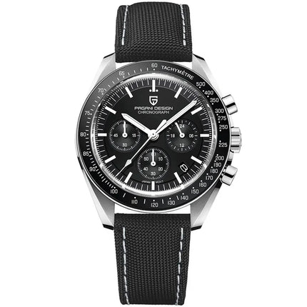 PAGANI DESIGN 2026 Nuovo Orologio al Quarzo Retrò Color Cuoio Chiaro per Uomo, Cronografo Sportivo con Vetro Zaffiro AR, Orologio da Polso Luminoso per Uomo VK63