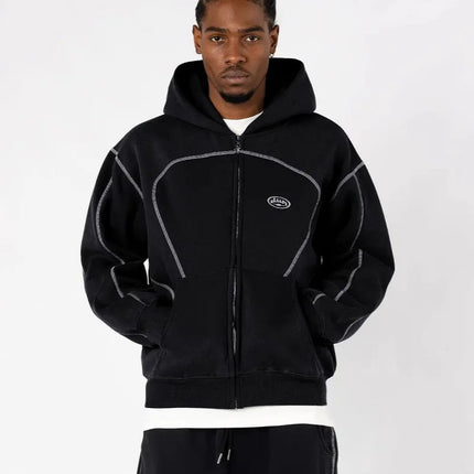Street Retro Men's Casual Sportswear with Trendy Silhouettes Unique Hip-Hop Style Patterned Oversized Sweatshirts Casual Hoodies PlatiNum