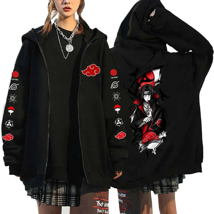 Naruto Uchiha Itachi Japanese anime 2026 new fashion Harajuku men's trendy casual sportswear men's couple style Coat