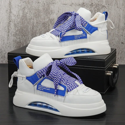 High top White Sneakers Best selling Mens Sneakers With Anti slip Wear resistant Properties Increasing Height by 6 Centimeters