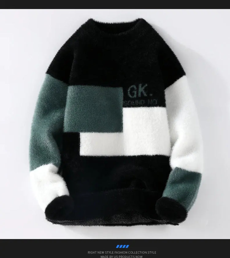 Sweaters men 2025 Winter Letter pattern thick sweater men Student youth sweaters autumn Men's wool pullovers full size S-3XL