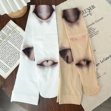 Donne Gotico Harajuku Novità Collant Stile Goth Giapponese Anime Snodato per la Bambola Del Tatuaggio 3D Stampa Calzamaglia Calze Cosplay