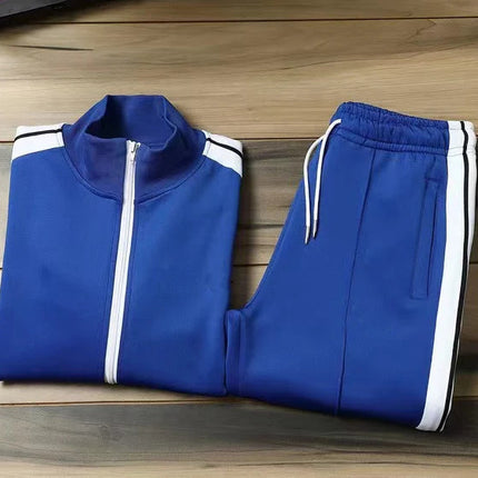 European and American new leisure sports suit men and women high-end fashion space cotton cardigan fashion two-piece large size PlatiNum