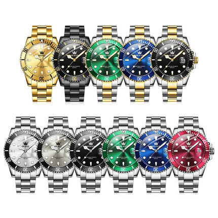 OLEVS 5885 Orologio da uomo Orologio al quarzo impermeabile di marca originale Cinturino in acciaio inossidabile Data automatica Orologi da regalo da uomo per uomo platinumshop