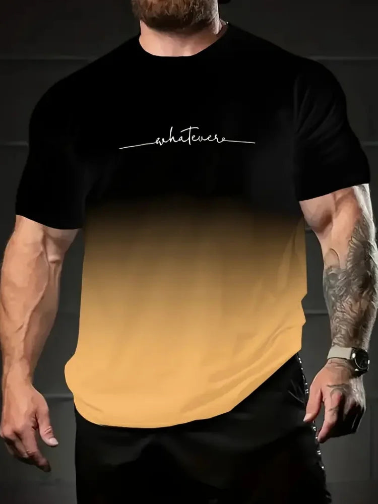 Abbigliamento da uomo semplice stampato T-shirt da uomo oversize moda Estate Outdoor traspirante da