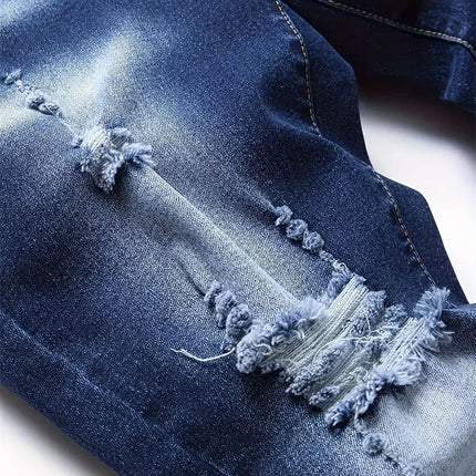 Riding Motorcycle Mens Pants Hip Hop Ripped Skinny Jeans Breathable Casual Fashion Blue Denim Trousers Streetwear Men Clothing PlatiNum