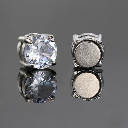 Orecchini finti Ice Out per uomo donna Forte magnete magnetico in acciaio inossidabile non penetrante Accessori per gioielli di moda Hip Hop Rock platinumshop
