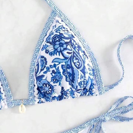 Bikini a triangolo con laccetti da donna, costume da bagno due pezzi, abbigliamento da spiaggia estivo platinumshop